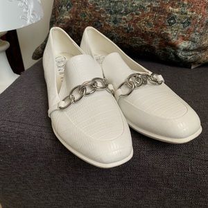 Like new Calvin Klein white loafers.